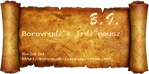 Borovnyák Iréneusz névjegykártya